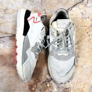 Adidas Men's Nite Jogger White Shock Red Athletic Training Retro Sneakers Sz 11